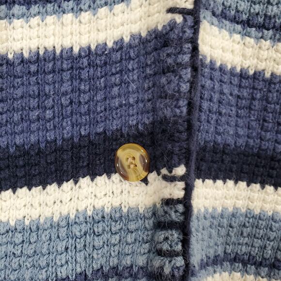 Copper Key Womens Sleeveless Blue White Striped Button V-Neck Sweater Vest Small - Picture 9 of 12